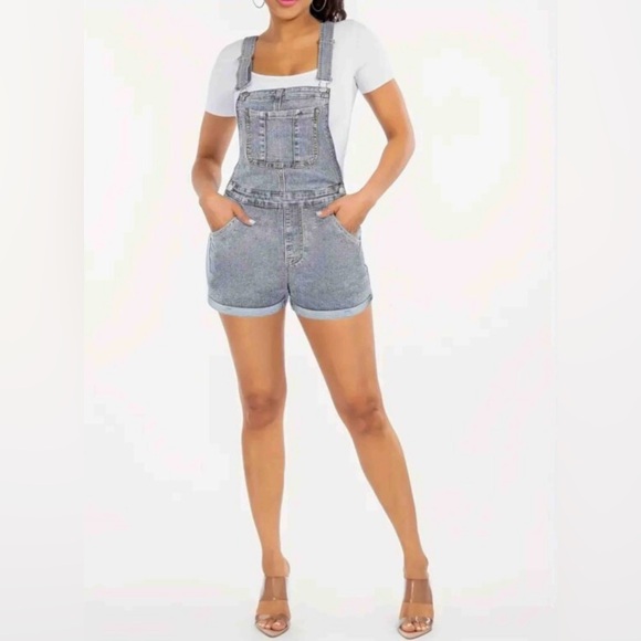 Celebrity Pink Women's Blue Denim Overalls - Picture 1 of 7
